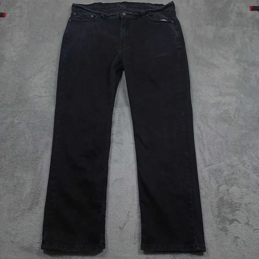 Levis 514 Jeans Mens 38x30 Black Denim Casual Straight Fit Modern Distressed